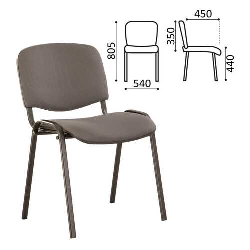 Стул для персонала и посетителей ISO, черный каркас, ткань серая в Аскона